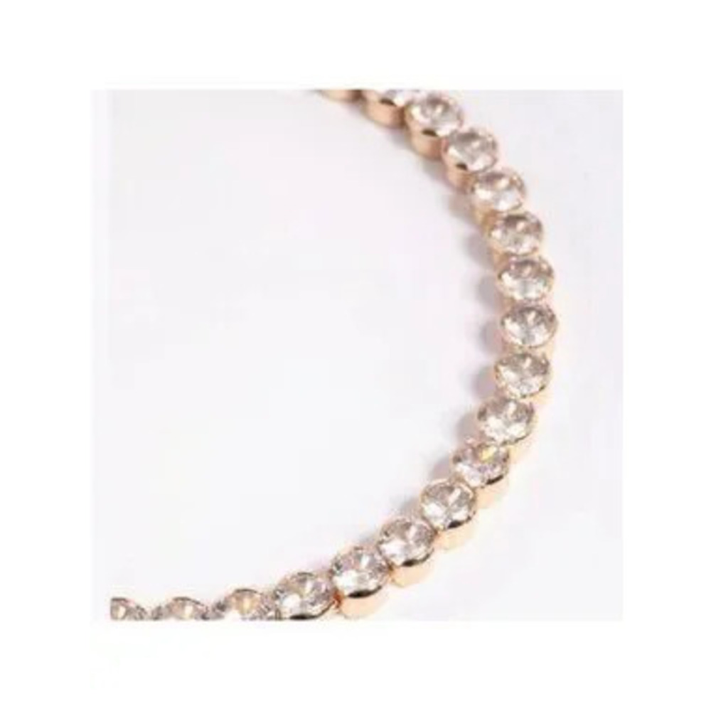 New! Gold Bevel Tennis Bracelet (1025) NWOT